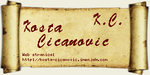 Kosta Čičanović vizit kartica